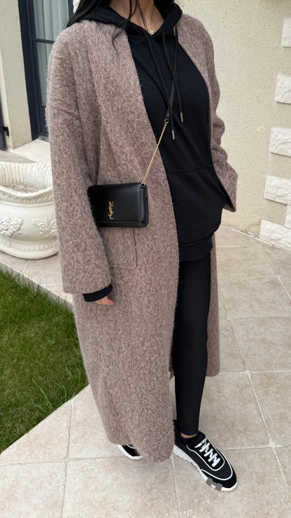 Manteau gilet long marron SAÏRYS