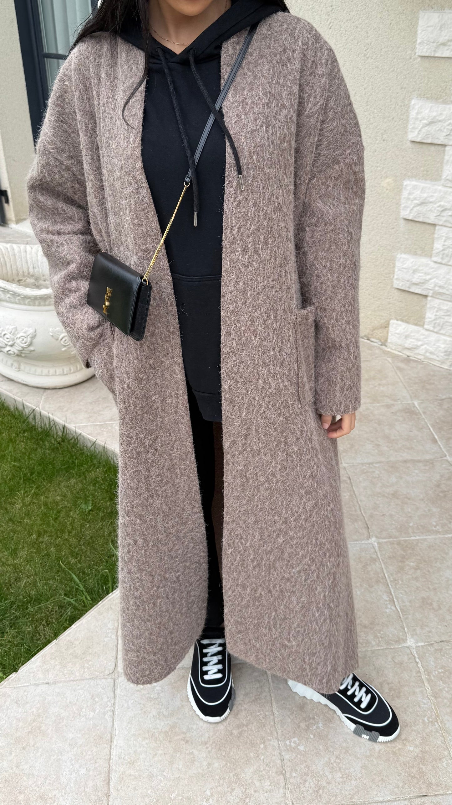 Manteau gilet long marron SAÏRYS