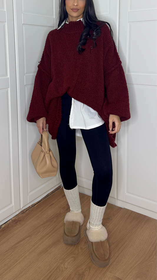 Pull en laine oversize [bordeaux] SAÏRYS