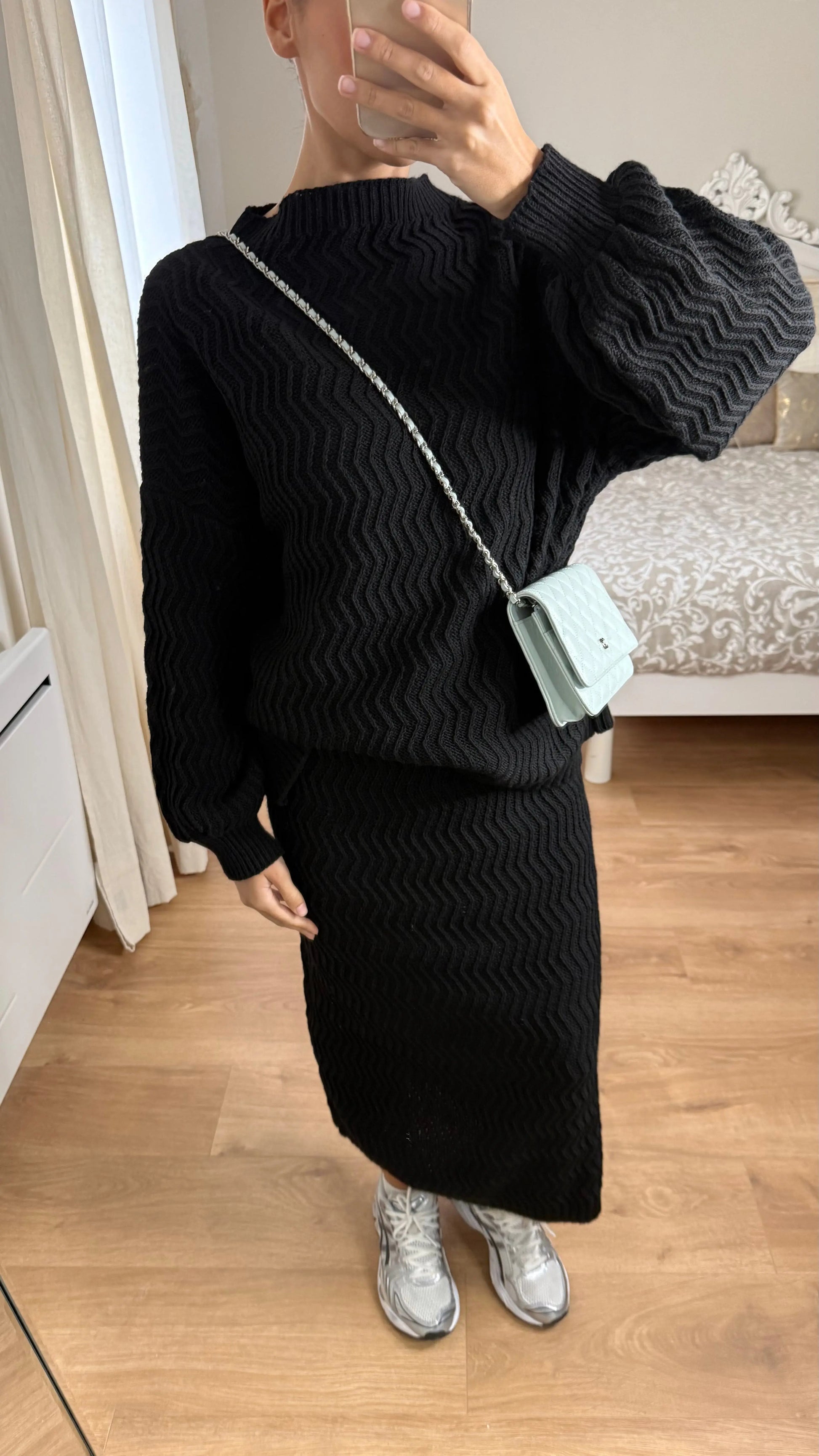 Ensemble pull + jupe Ynes [Noir] SAÏRYS