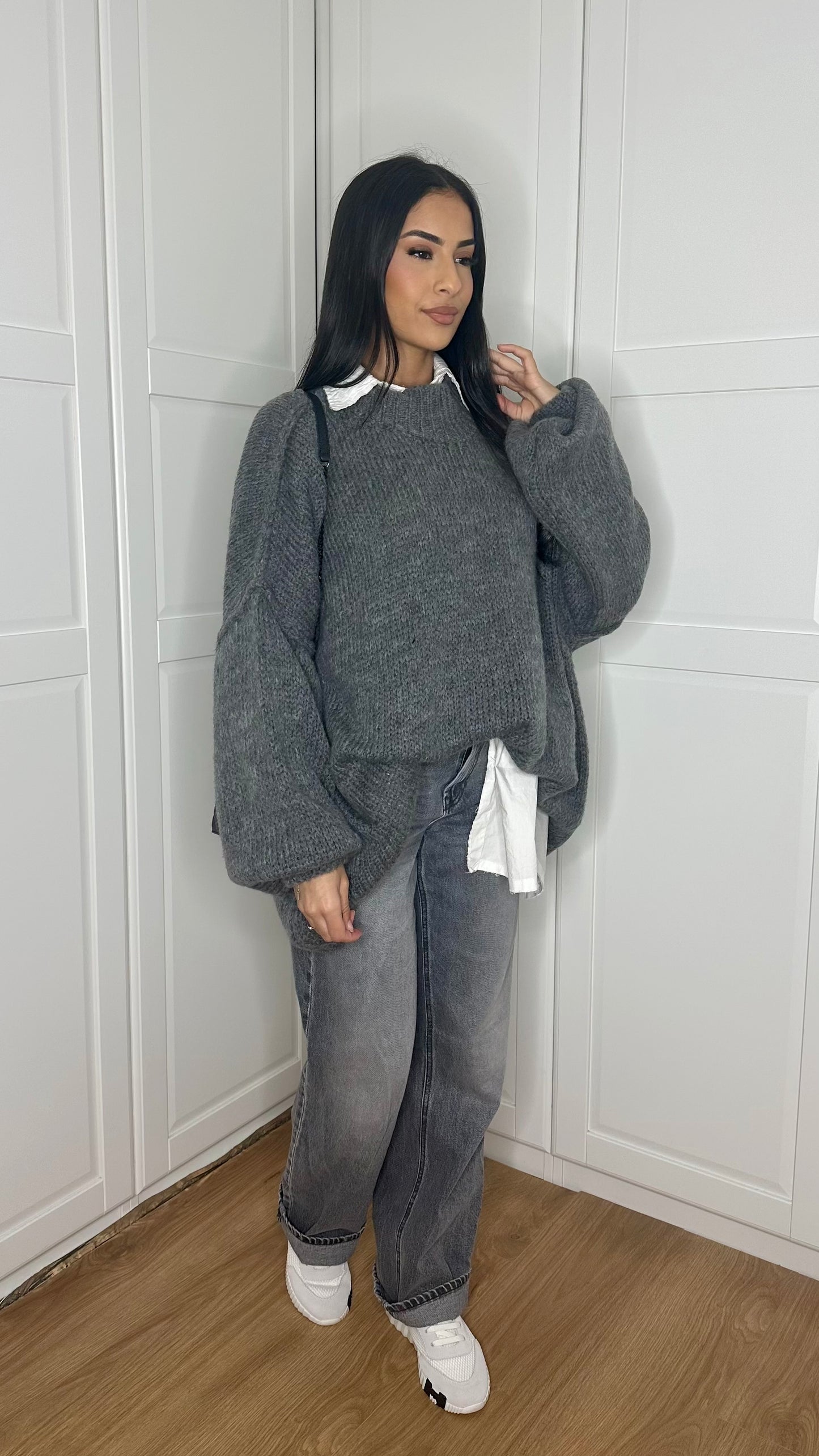 Pull en laine oversize [Gris]