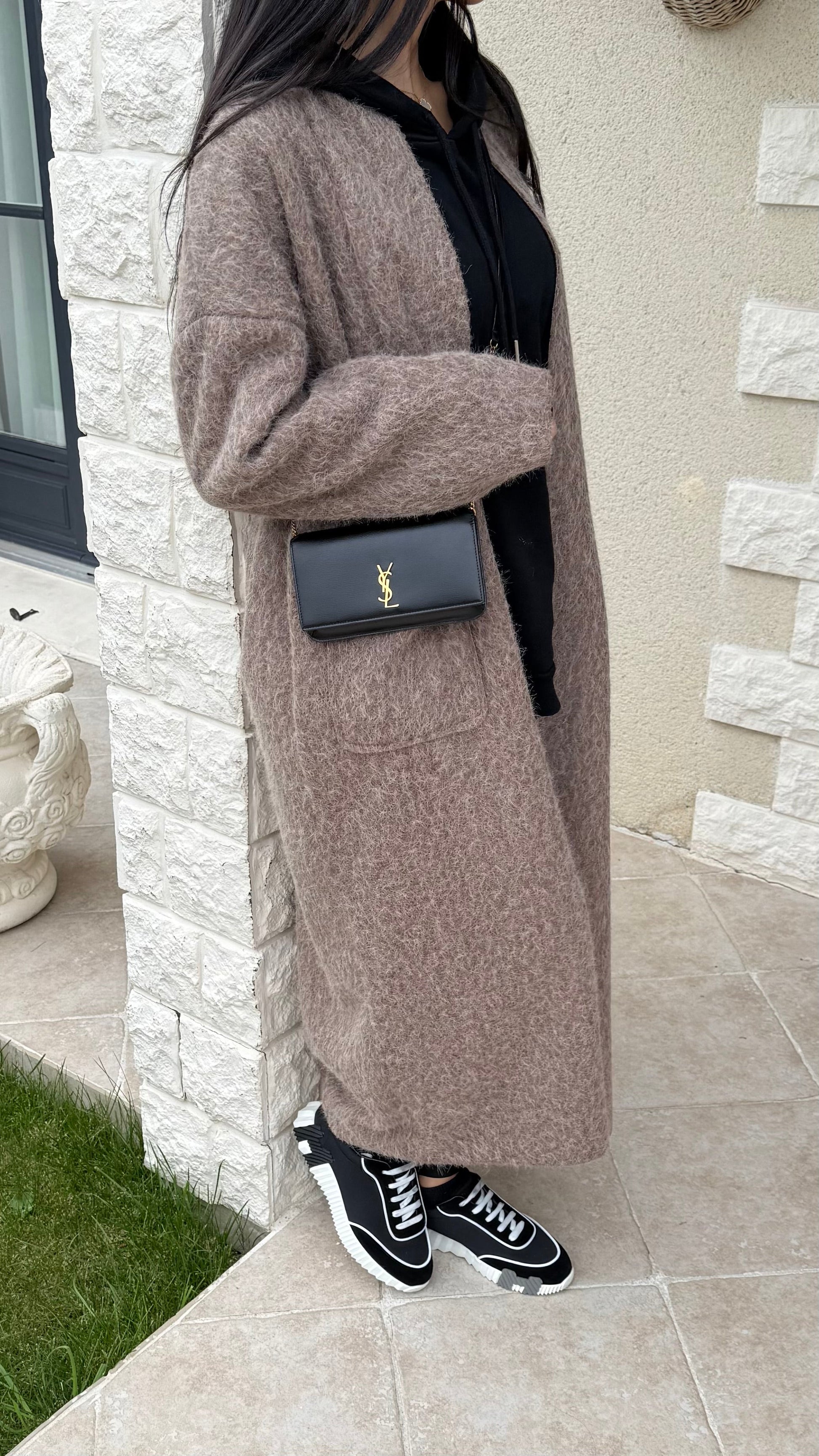 Manteau gilet long marron SAÏRYS