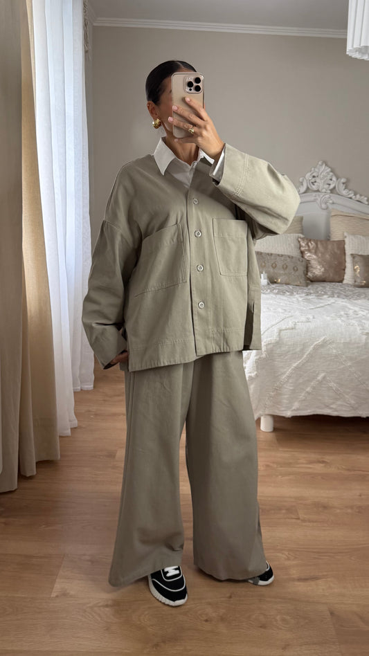 Ensemble structuré minimaliste Beige