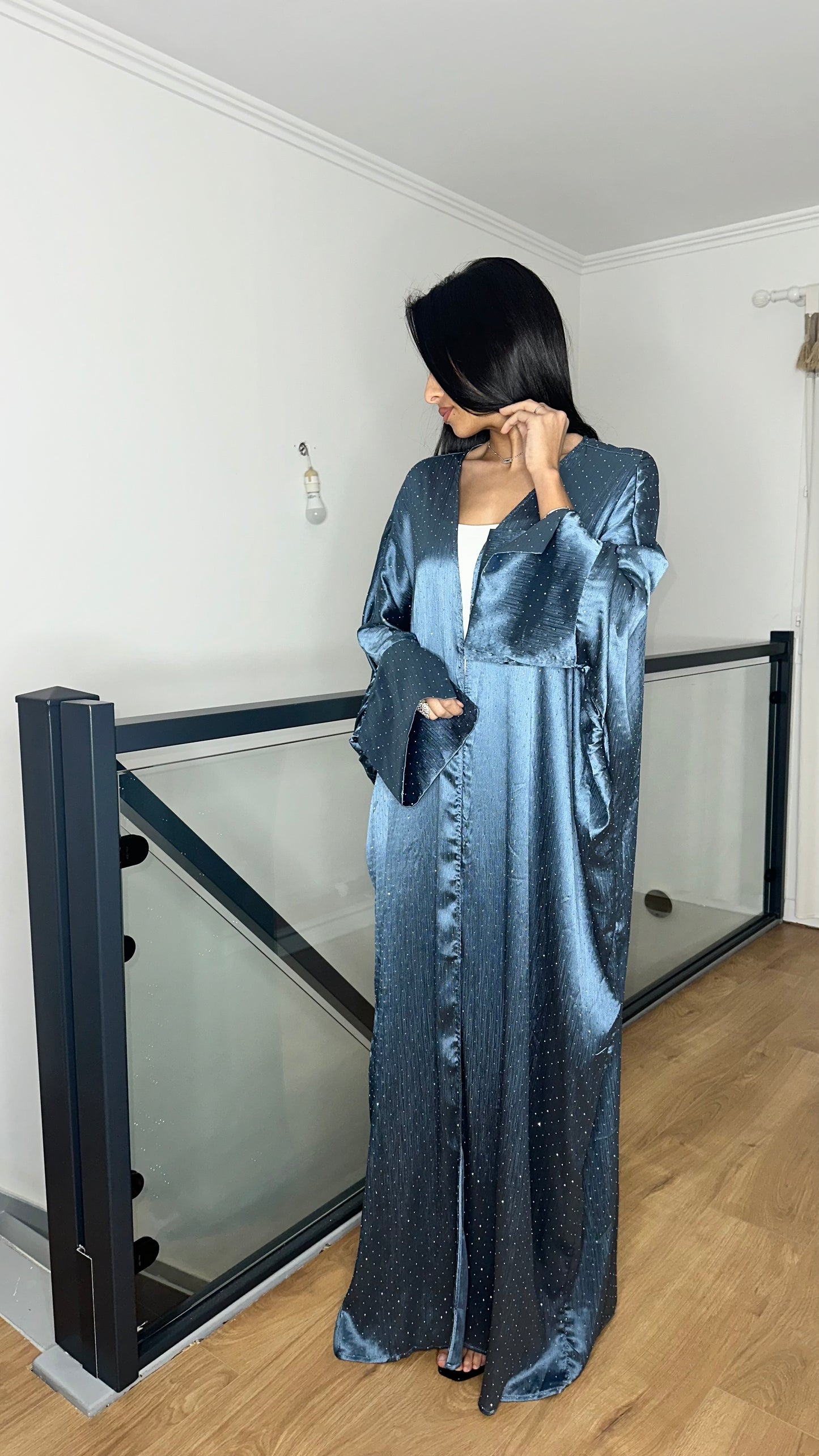 Kimono pailleté bleu ciel