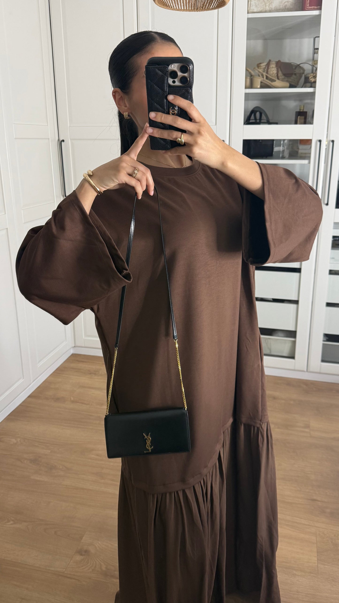 T-shirt jupe plissée Marron SAÏRYS