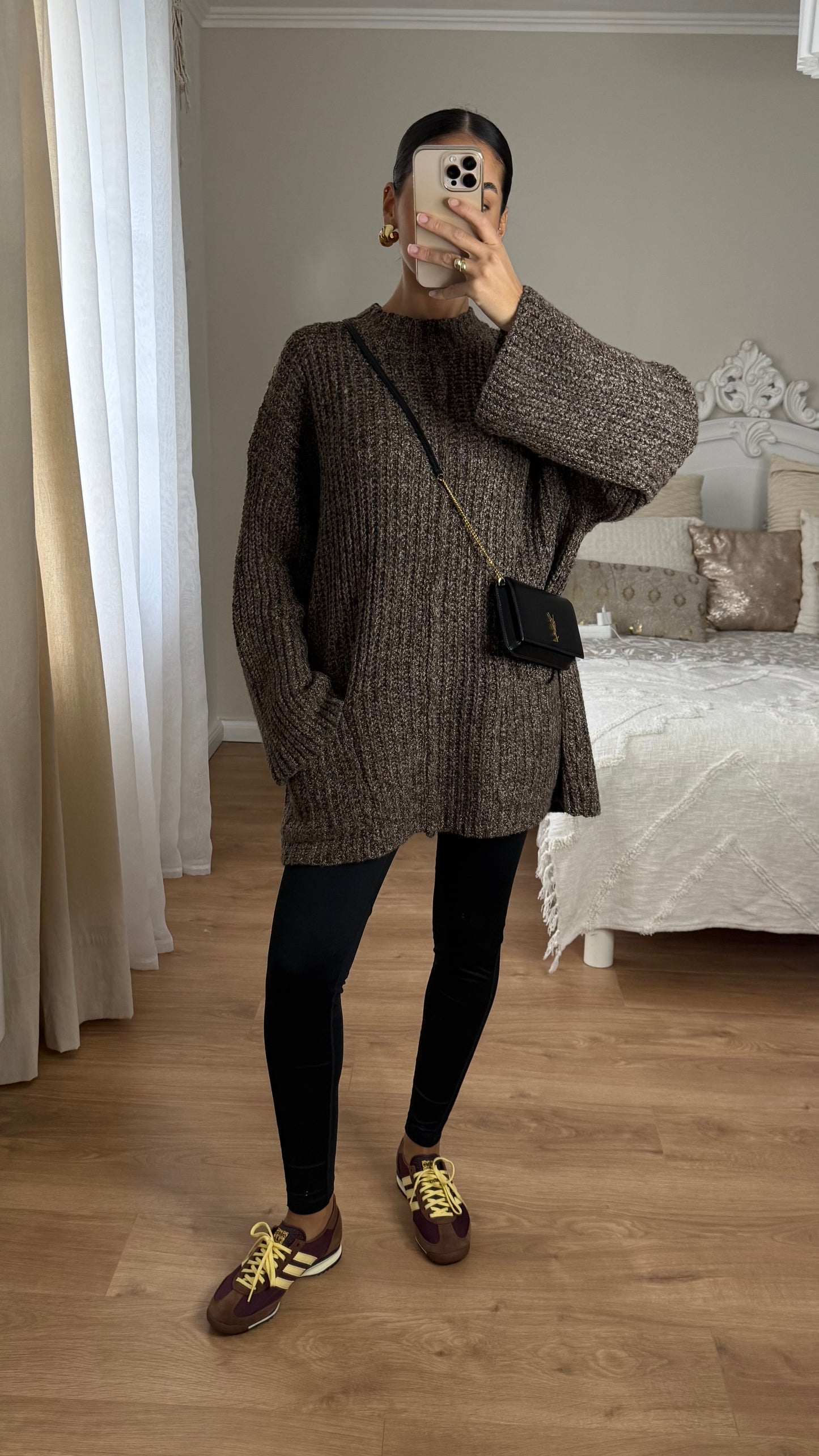 Pull long tricot choco