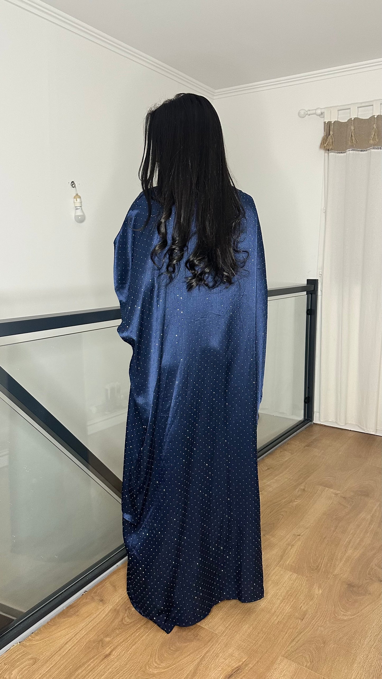 Kimono pailleté bleu nuit