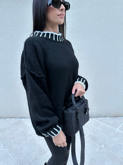 Pull épais brodé