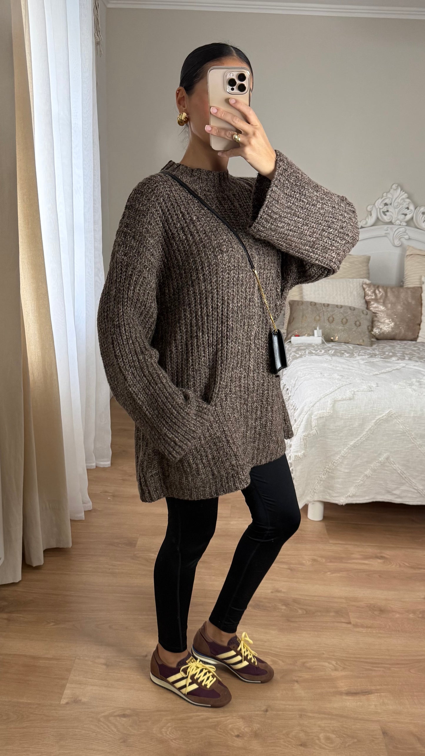 Pull long tricot choco