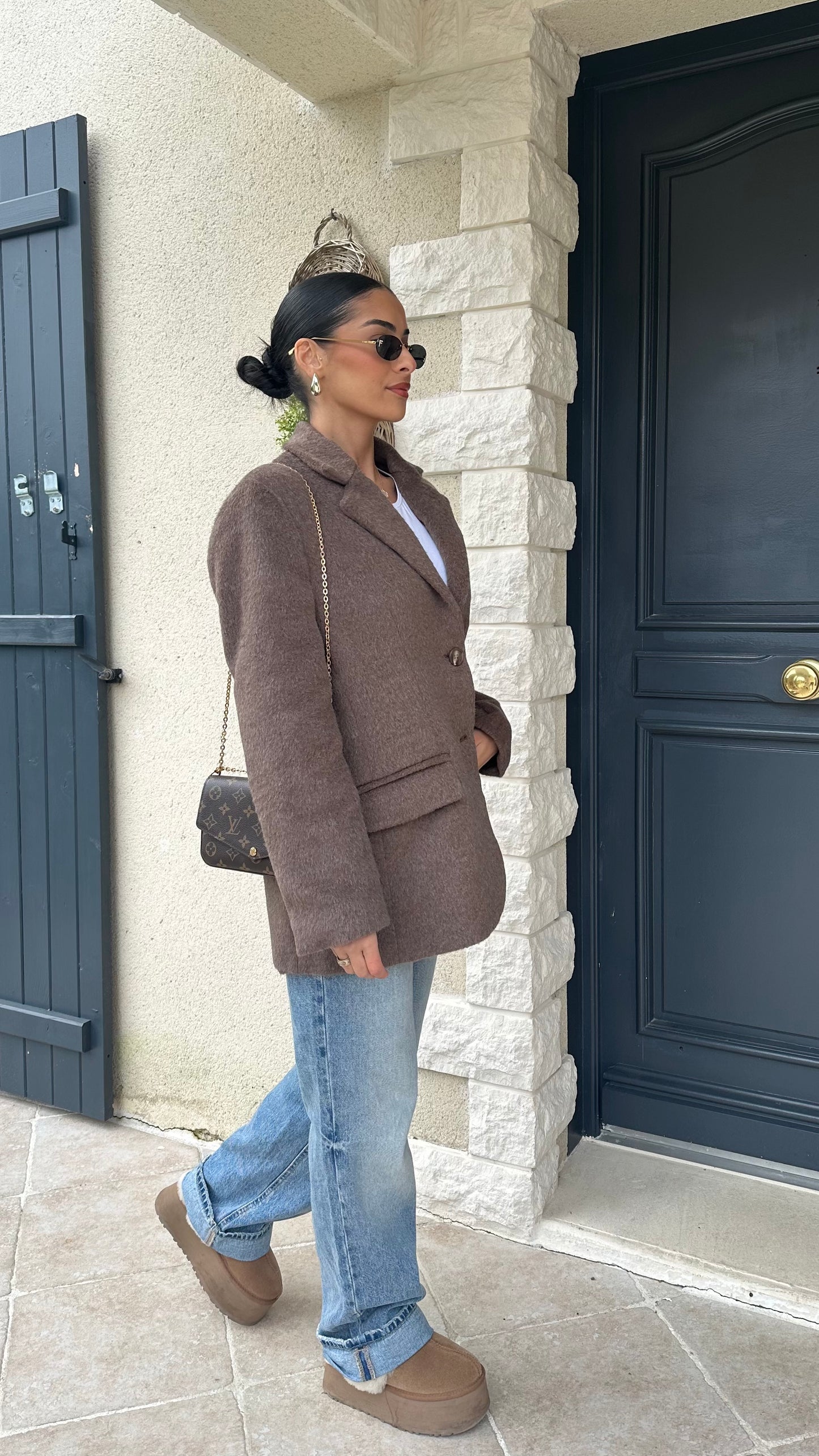 Blazer oversize texturé en laine