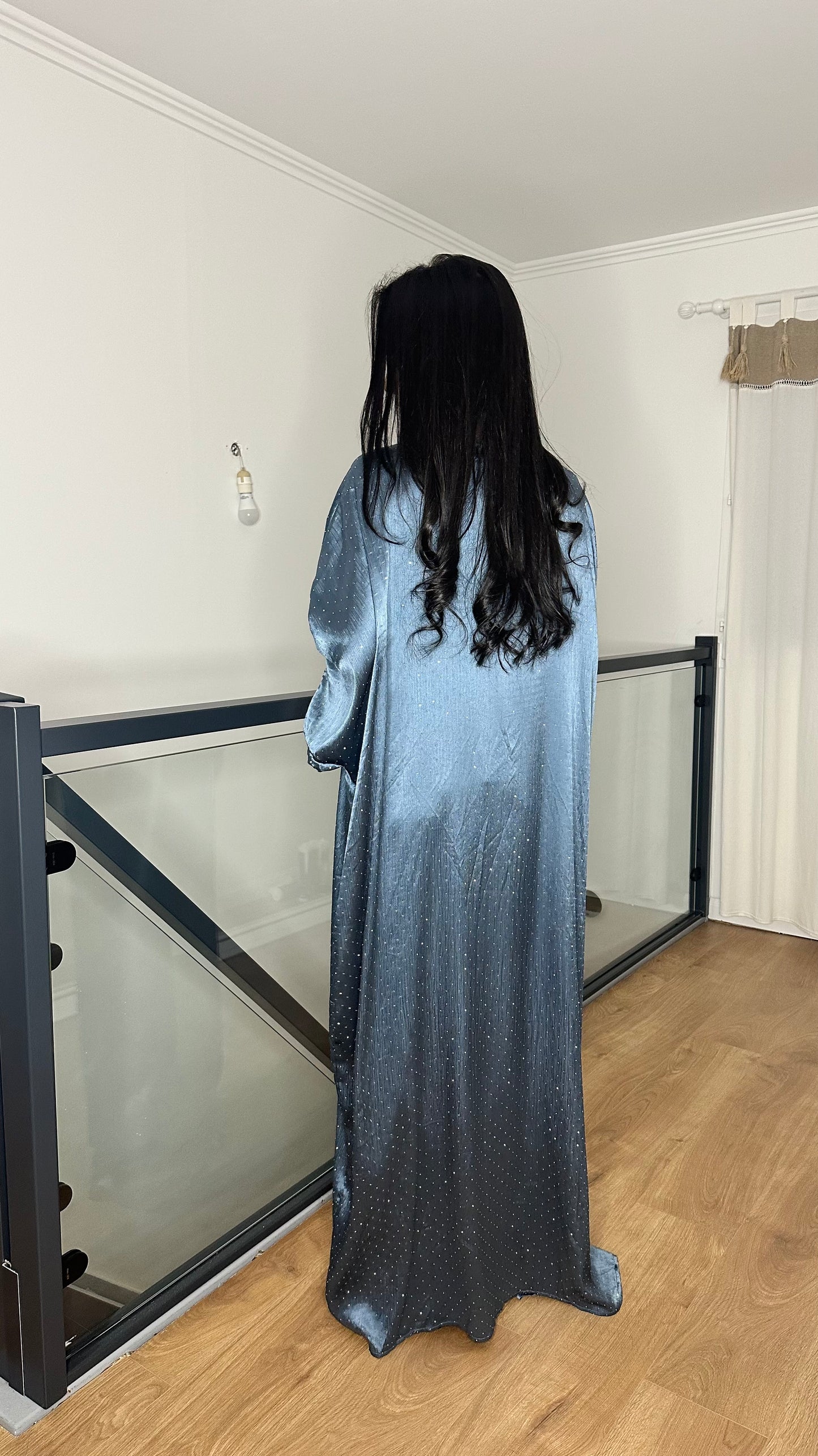 Kimono pailleté bleu ciel