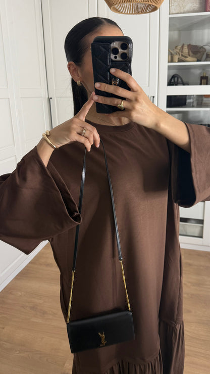 T-shirt jupe plissée Marron SAÏRYS