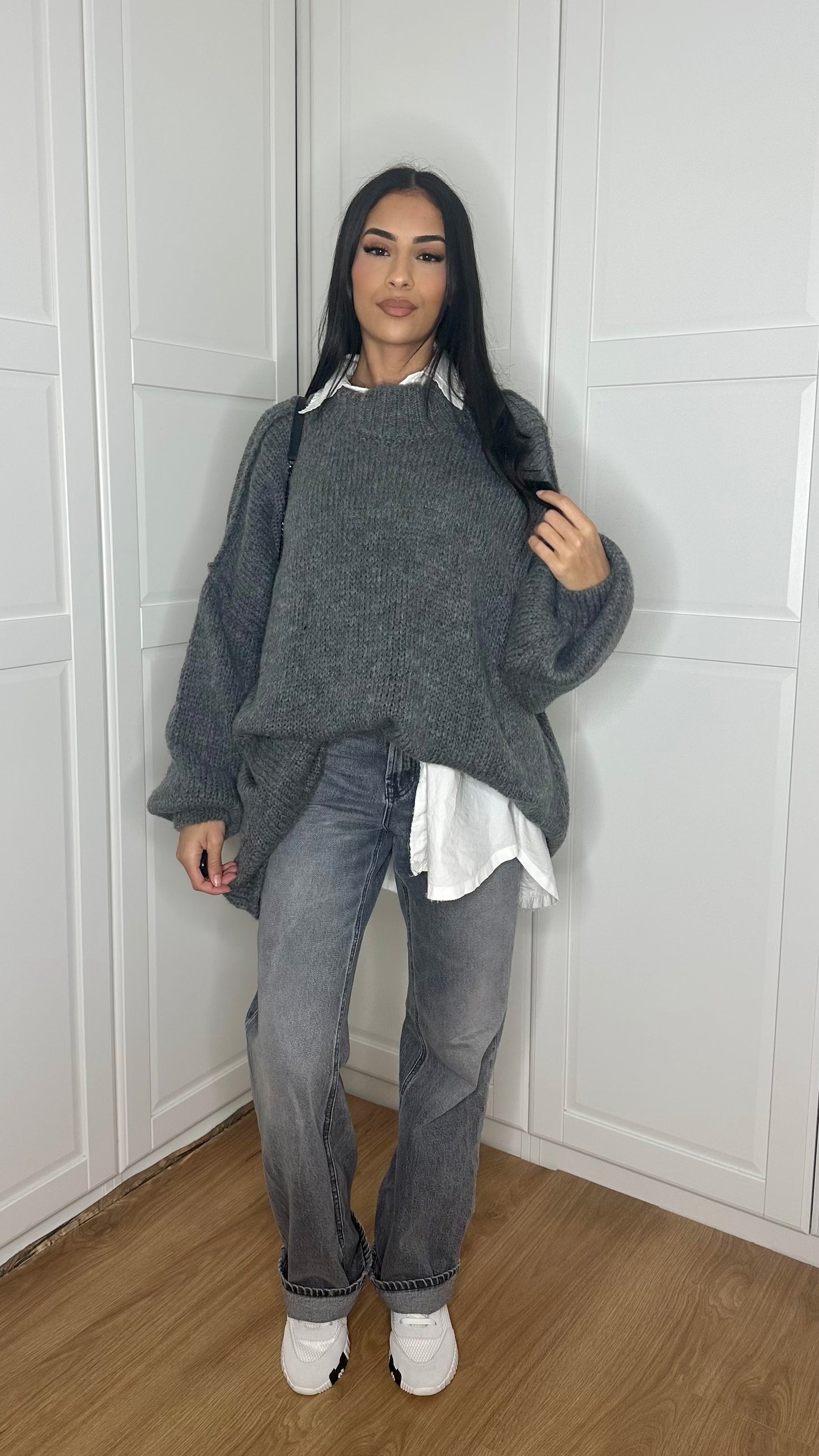 Pull en laine oversize [Gris]