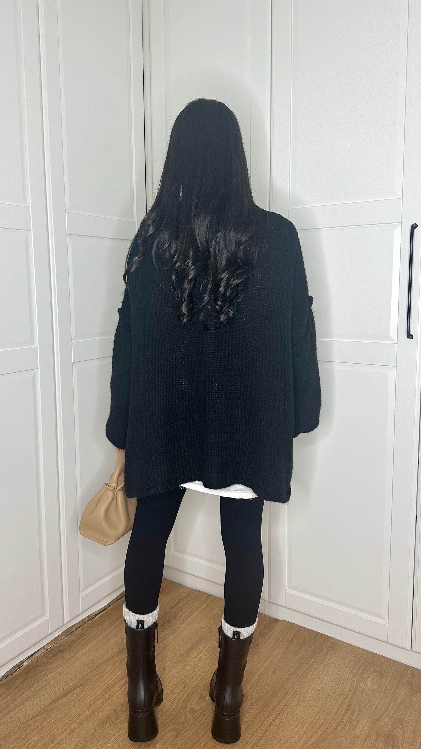 Pull en laine oversize [Noir]