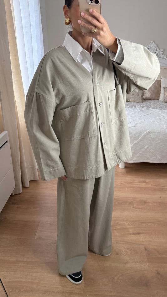 Ensemble structuré minimaliste Beige