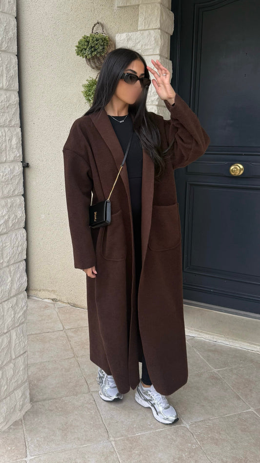 Manteau kimono long Marron SAÏRYS