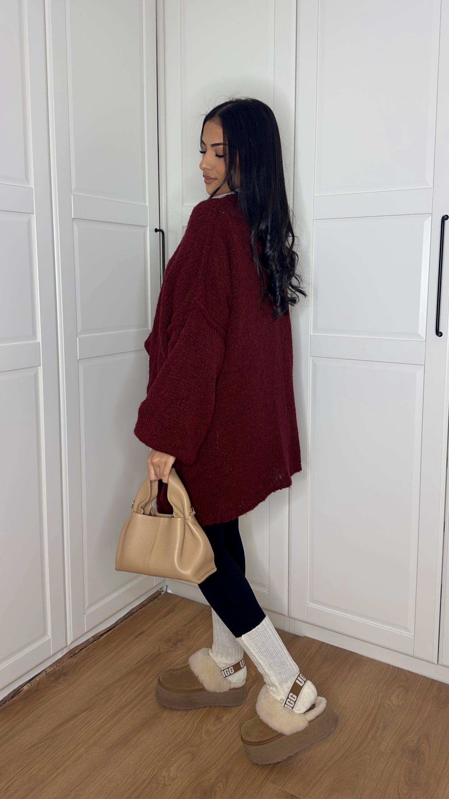 Pull en laine oversize [bordeaux]