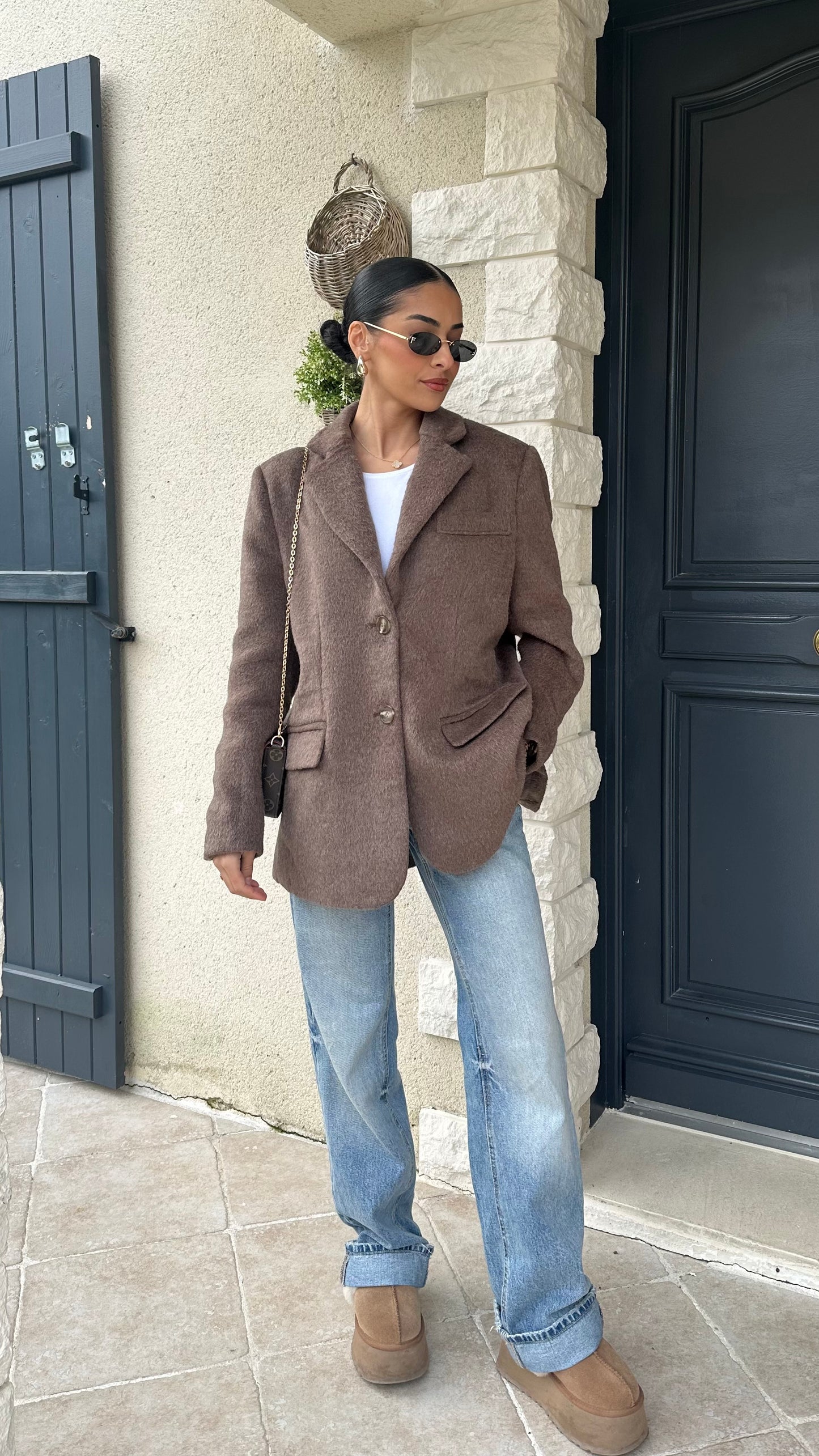 Blazer oversize texturé en laine