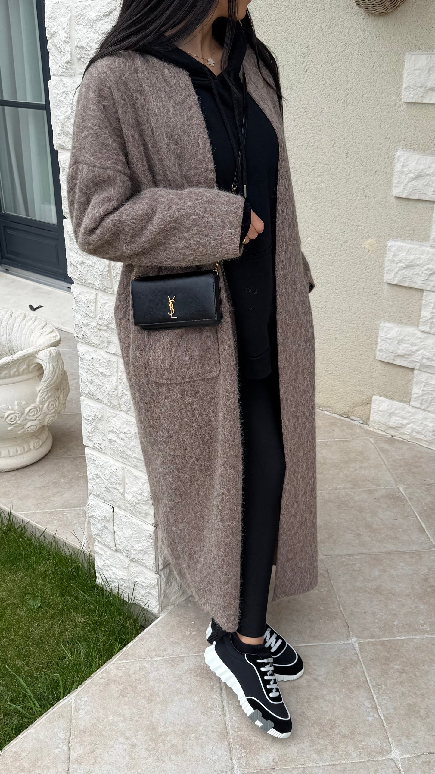 Manteau gilet long marron SAÏRYS