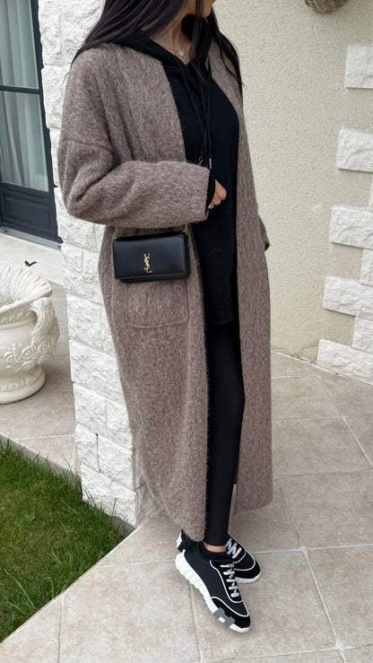 Manteau gilet long marron SAÏRYS