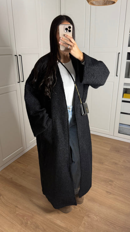 Manteau kimono long Noir SAÏRYS