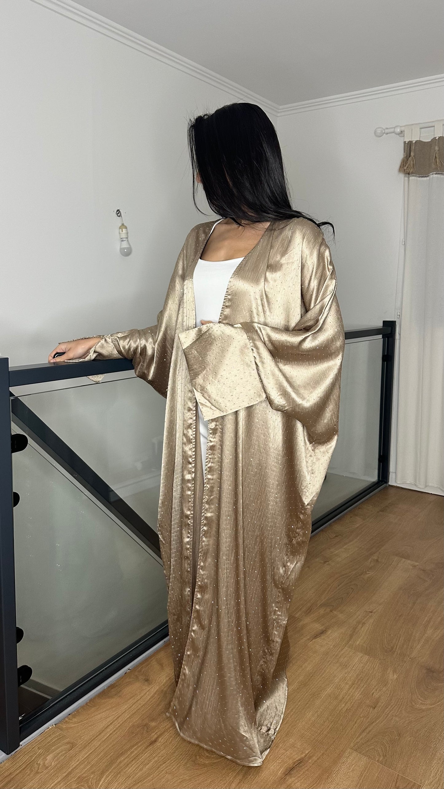 Kimono pailleté marron