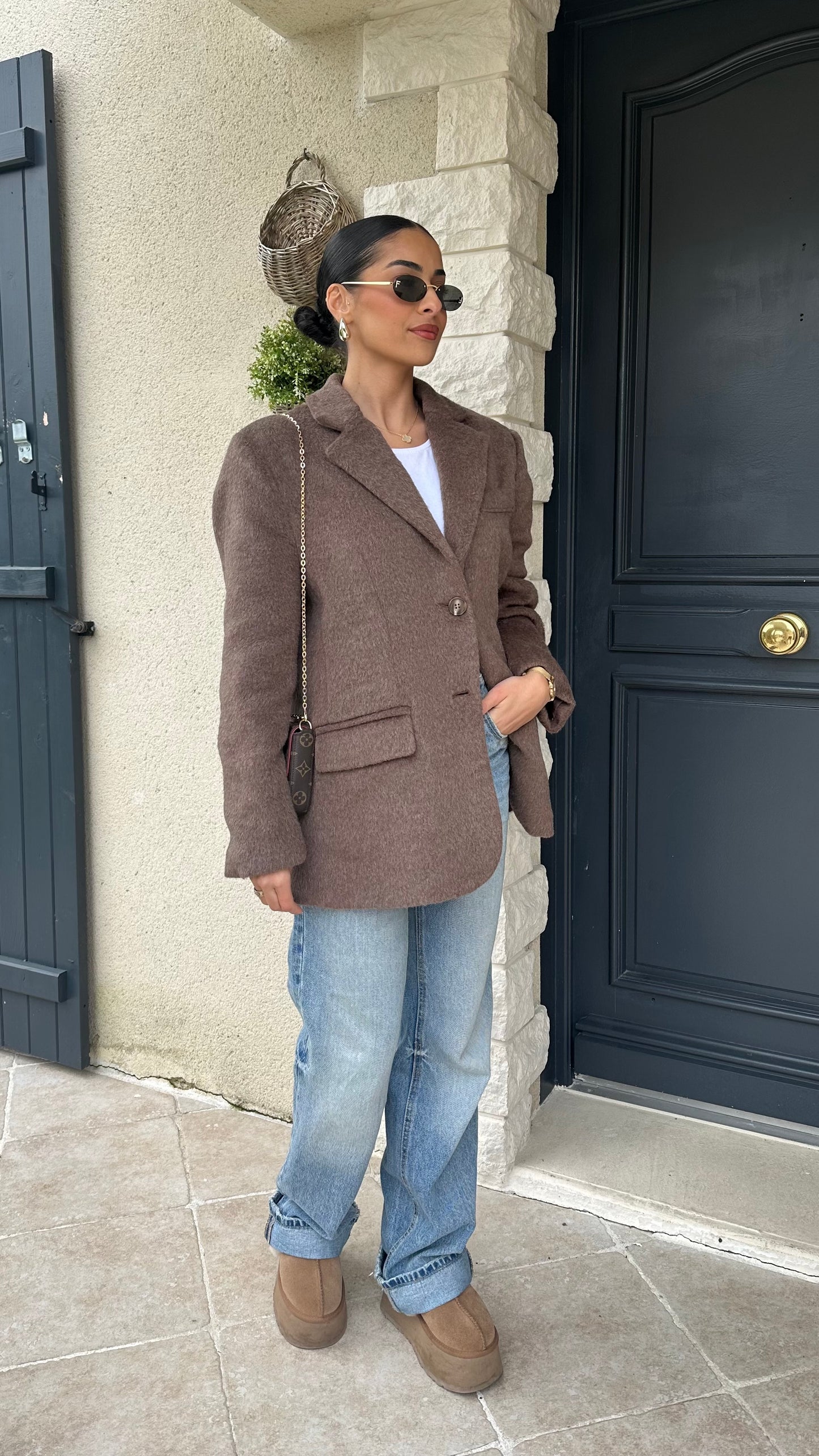 Blazer oversize texturé en laine