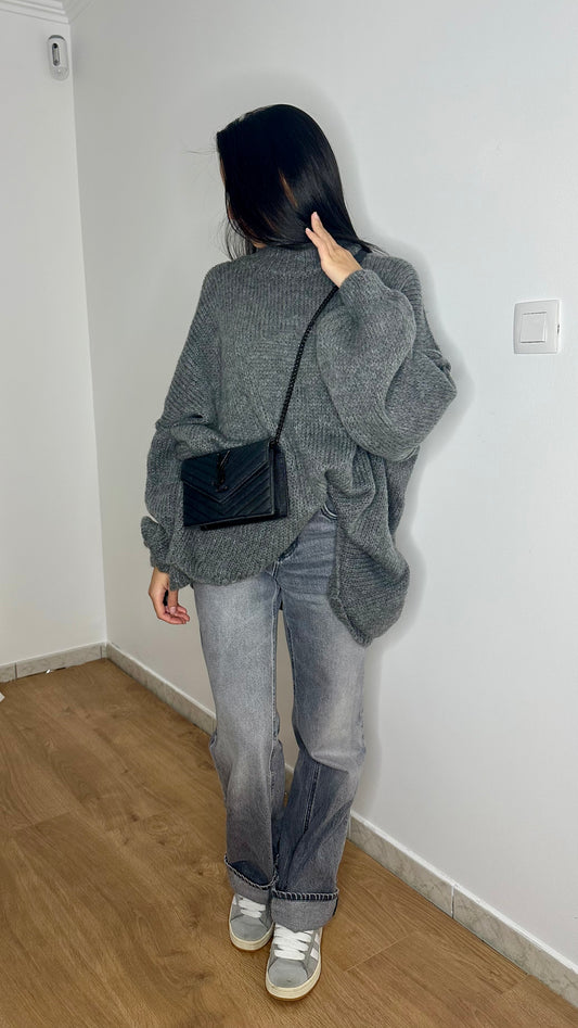 Pull en laine oversize [Gris]