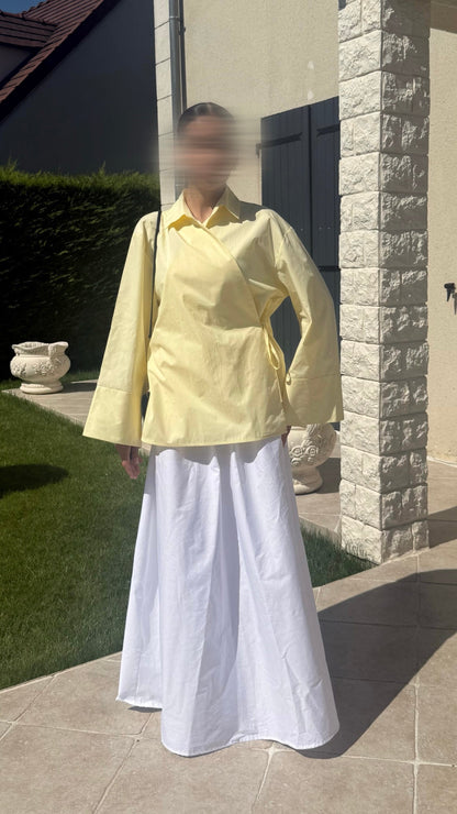 Chemise Cache-Cœur Jaune SAÏRYS