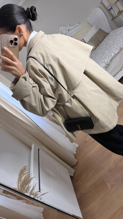 Trench oversize femme beige crème
