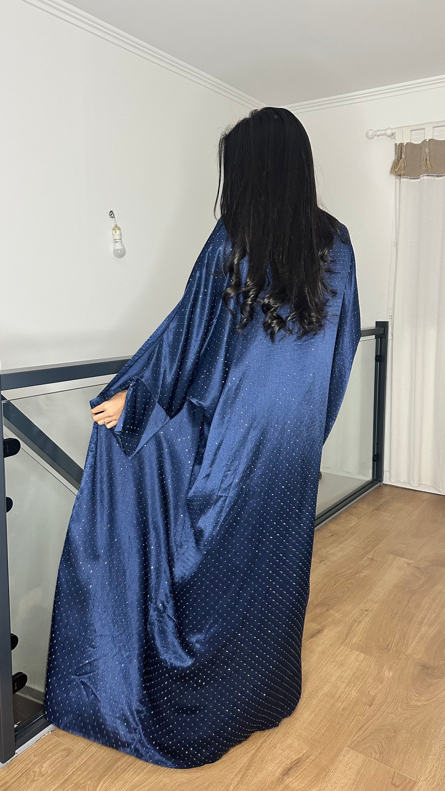 Kimono pailleté bleu nuit