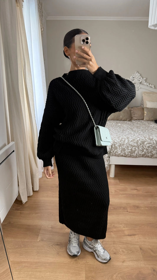 Ensemble pull + jupe Ynes [Noir] SAÏRYS
