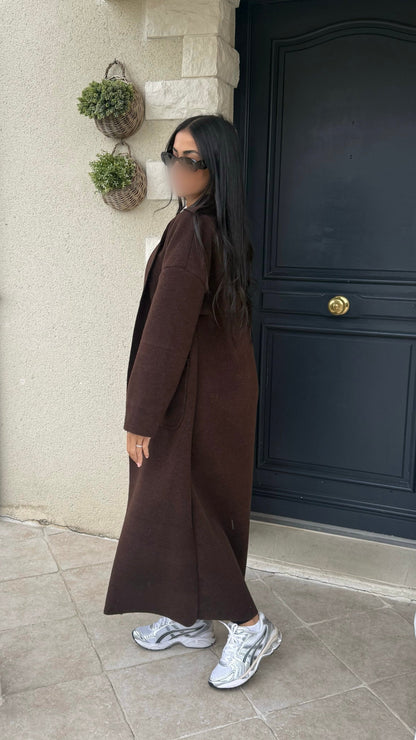 Manteau kimono long Marron SAÏRYS