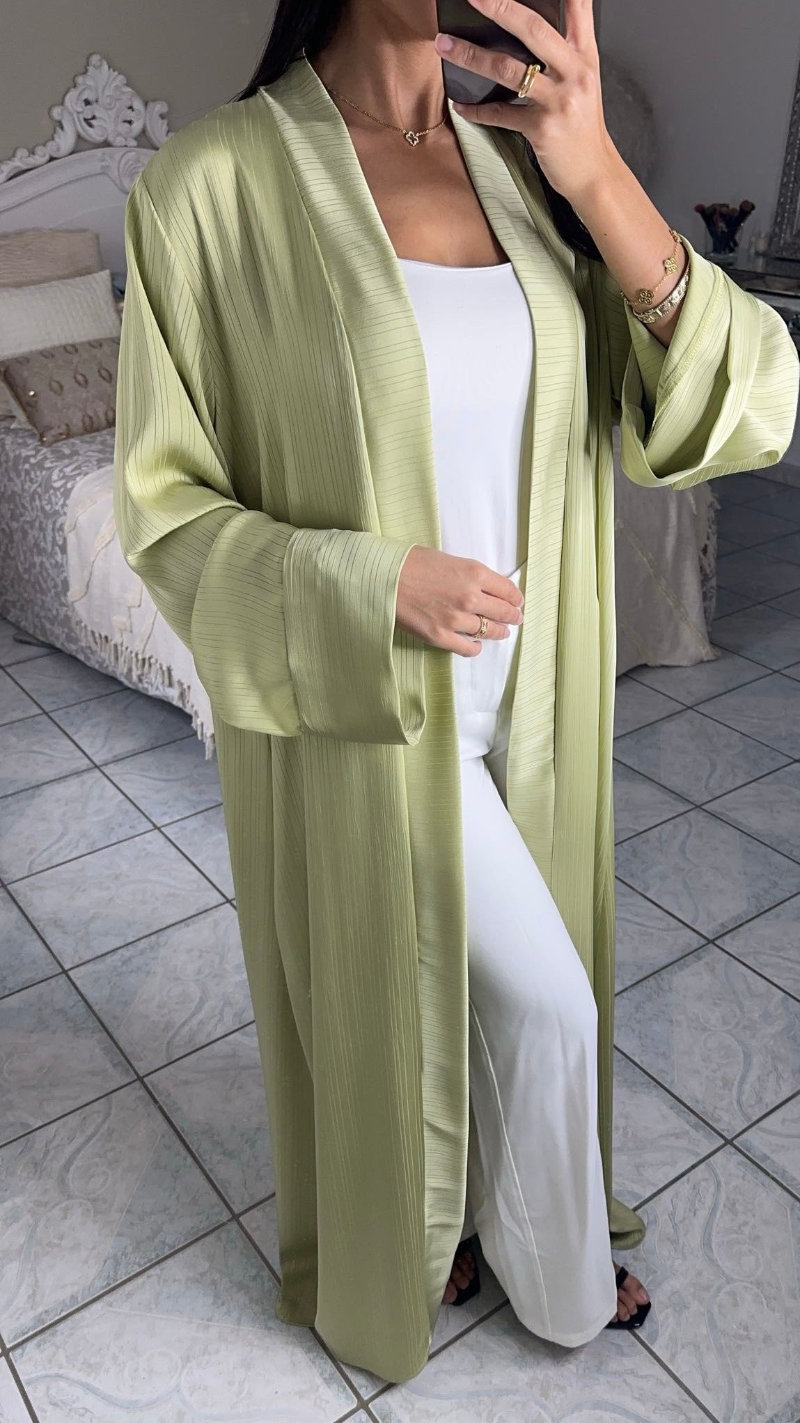 Kimono à rayure vert