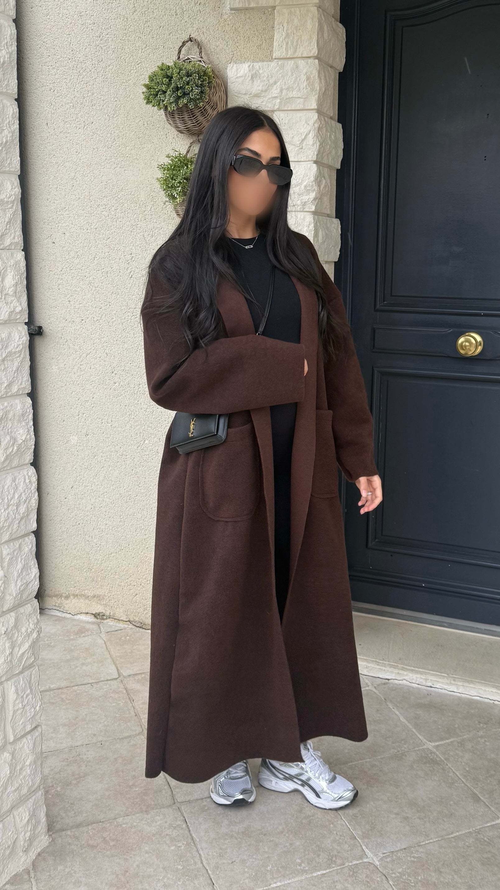 Manteau kimono long Marron SAÏRYS