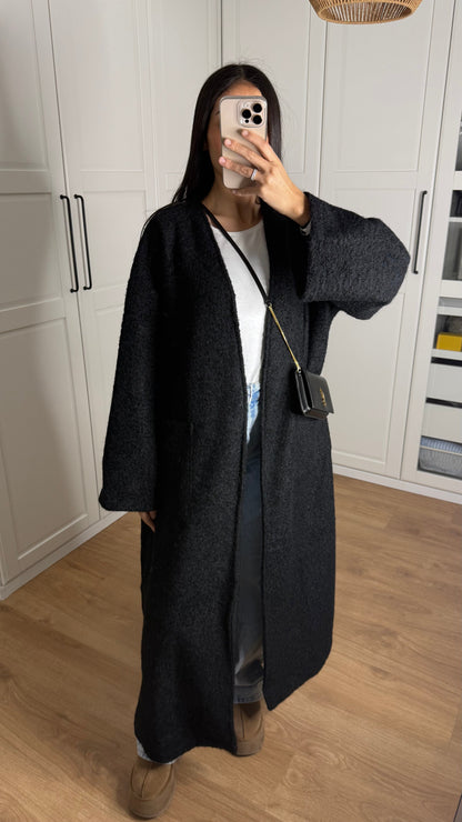 Manteau kimono long Noir SAÏRYS