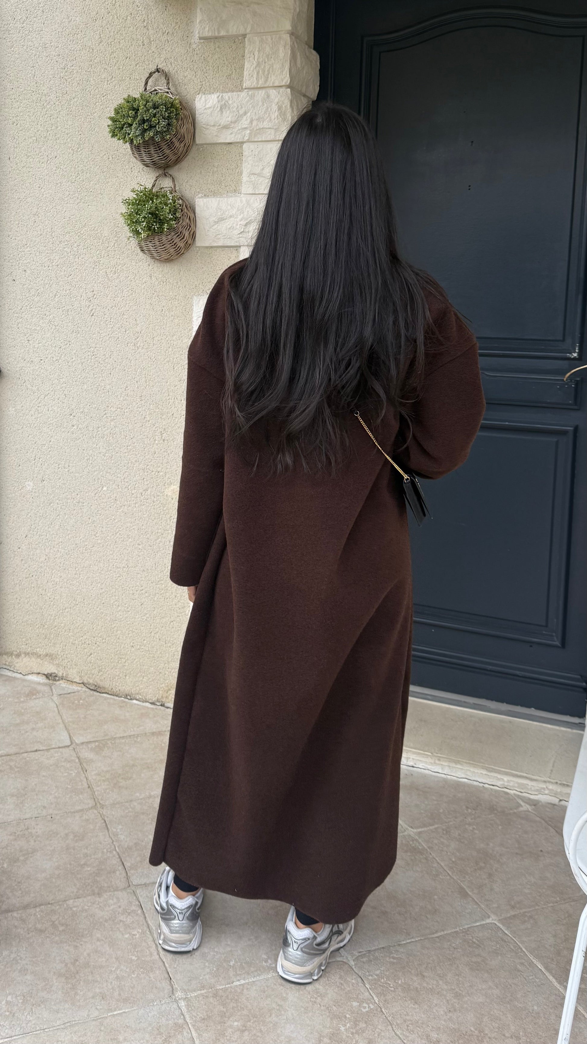 Manteau kimono long Marron SAÏRYS