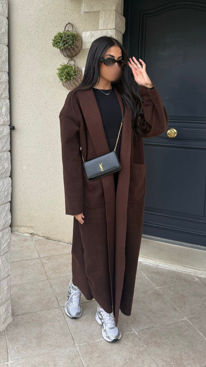 Manteau kimono long Marron SAÏRYS