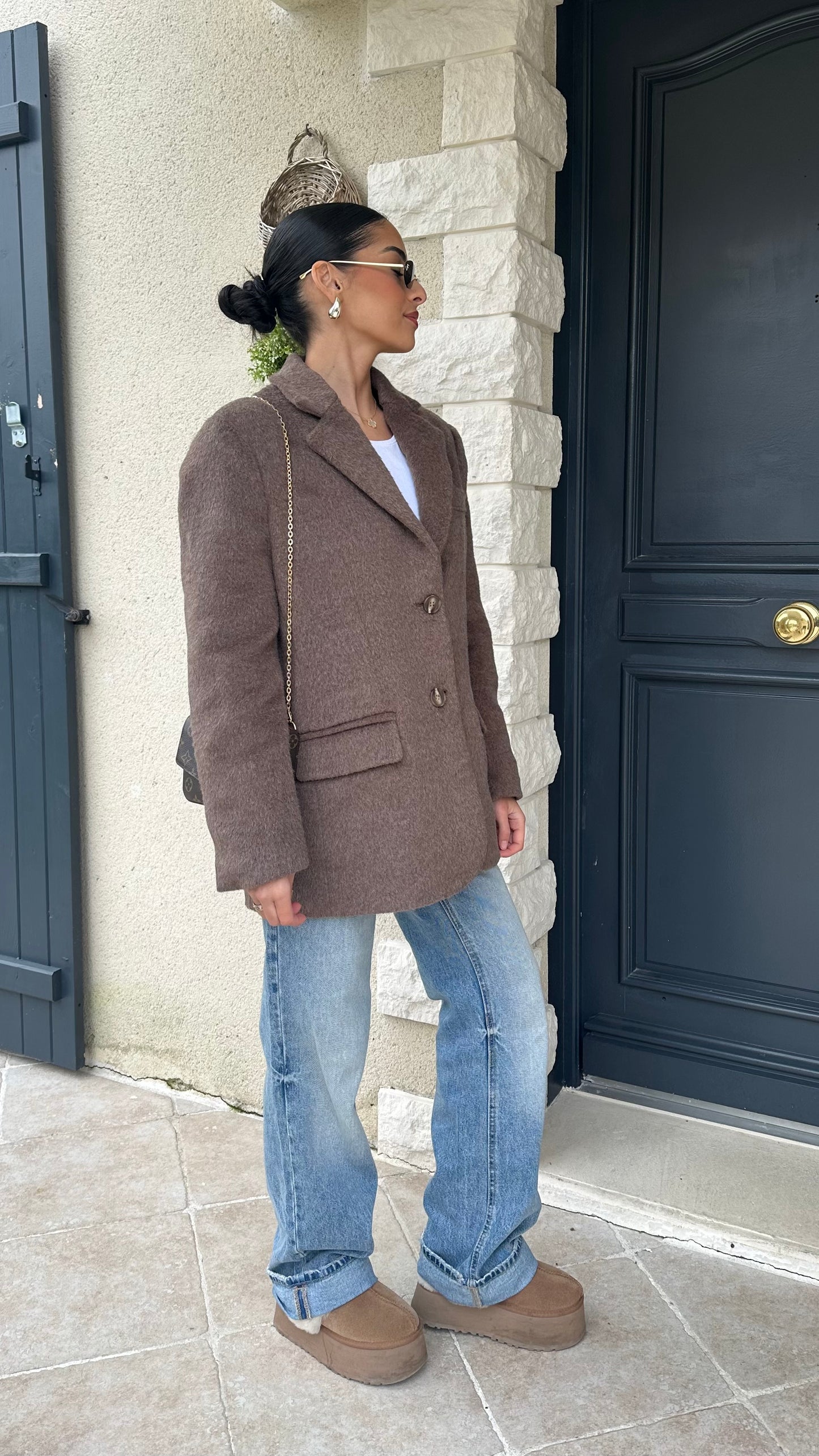 Blazer oversize texturé en laine