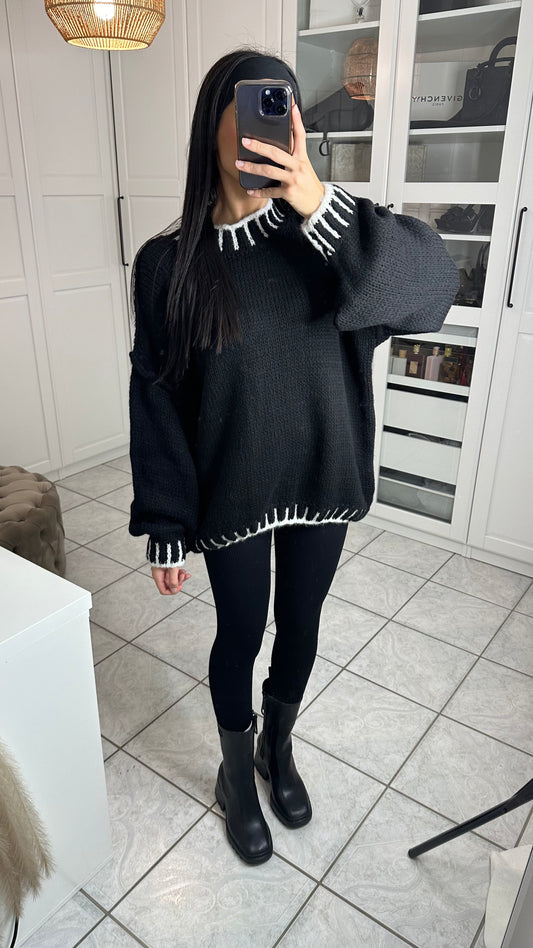Thick embroidered sweater